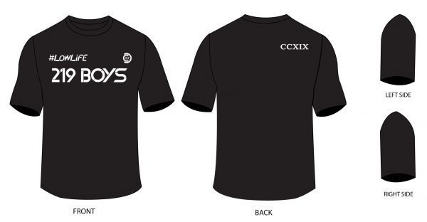 219BLK18 Black 'CCXIX LOWLiFE' T-Shirt - Image 2